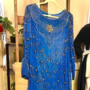 Vintage Beaded Silk Tunic Indian Style Dress
